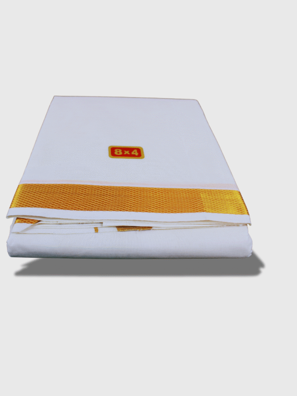 Kerala Cotton Vershti Gold Border 8*4